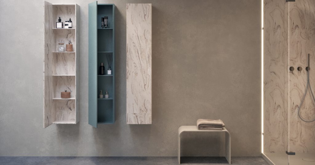 Pensili per bagno in corian