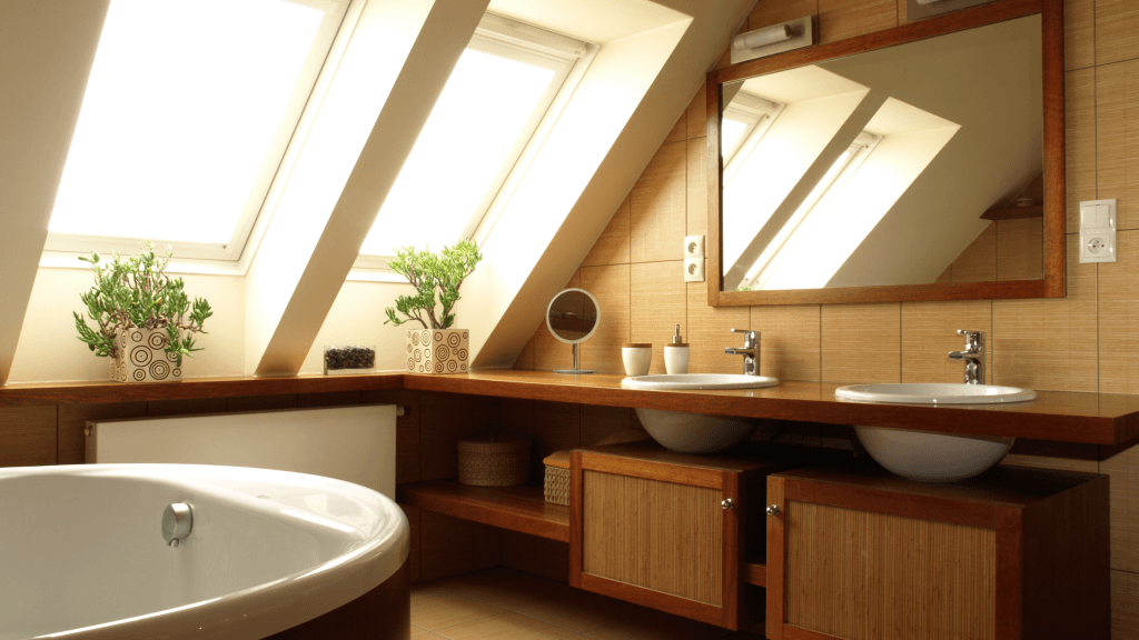 Bagno dall'eco arredo con materiali bio