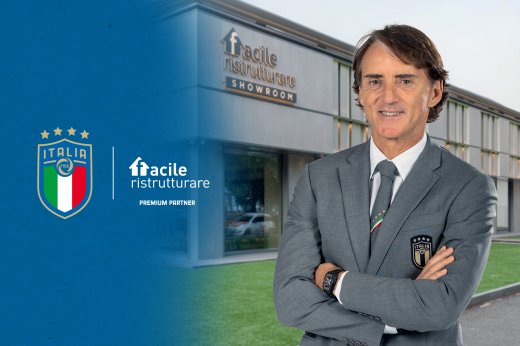 Annuncio di Roberto Mancini come testimonial di Facile Ristrutturare