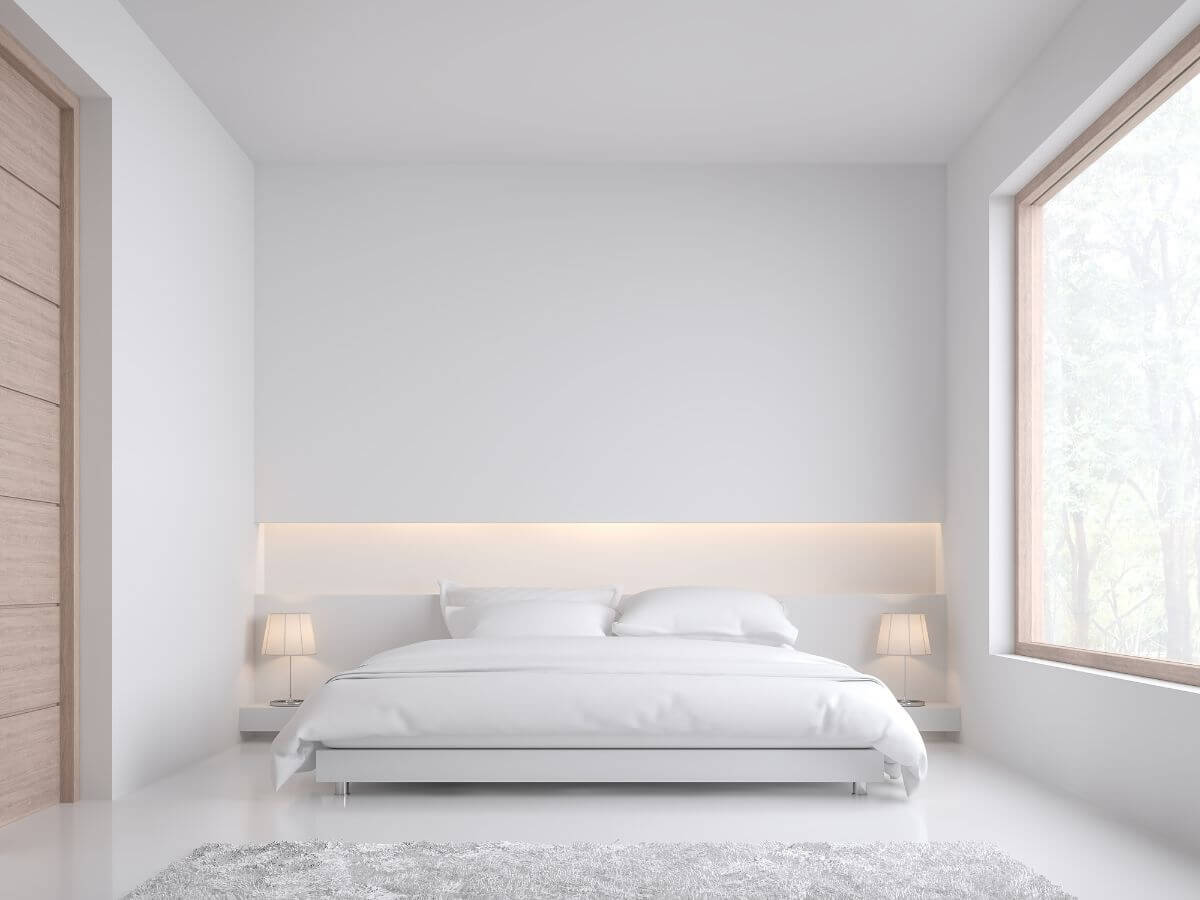 Arredamento Feng Shui camera da letto moderna bianca